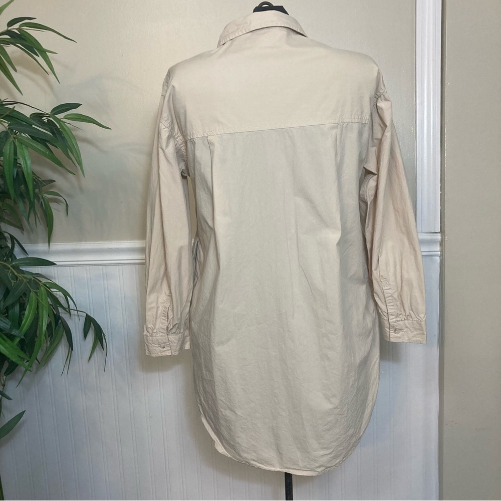 Zara Women’s Cotton, Oversized, Button down Tunic Shirt, EUC size 11/12 - Picture 9 of 12